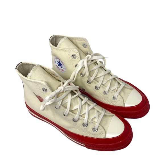 Converse Chuck 70 Comme Garcons PLAY Shoe Canvas White Red Women Sneaker A01794C - Picture 3 of 10